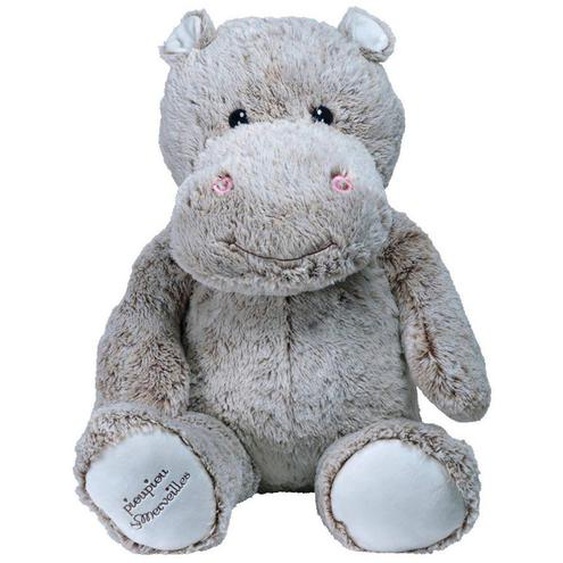 Peluche Géante Hippo Léo - Made In France Gris