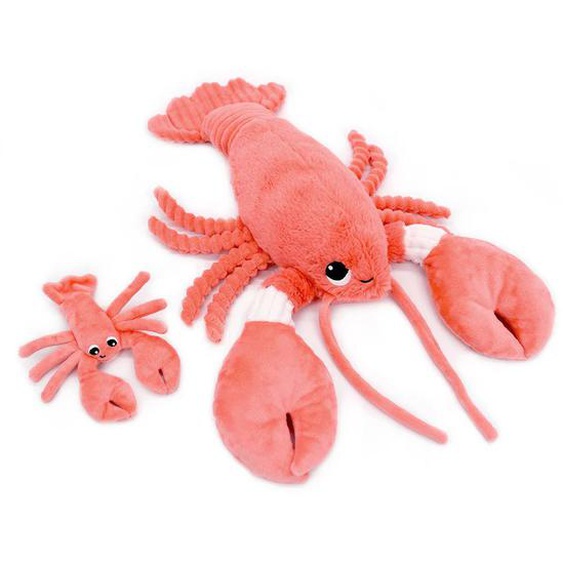 Peluche Homard Maman Et Son Bébé Corail Rose