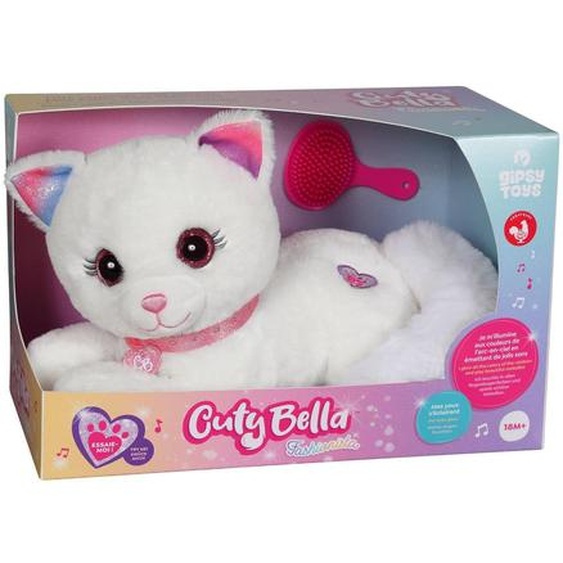 Peluche Interactive Chat 30cm- Cuty Bella Fashionista Blanc
