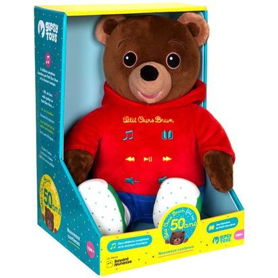 Peluche Interactive Petit Ours Brun, Chansons, Comptines, Conteuse Dhistoires - 28 Cm Bleu