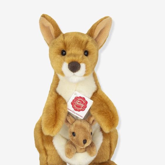 Peluche Kangourou avec Bébé 30 cm Teddy Hermann marron