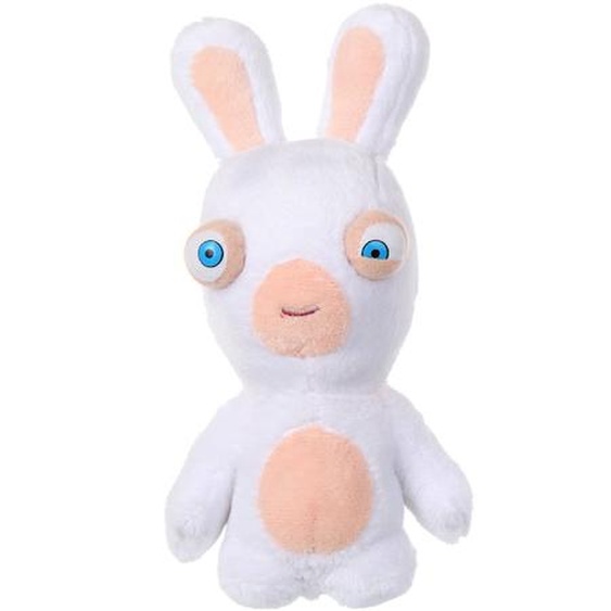 Peluche Lapins Crétins Bouche Fermée - 18 Cm Blanc