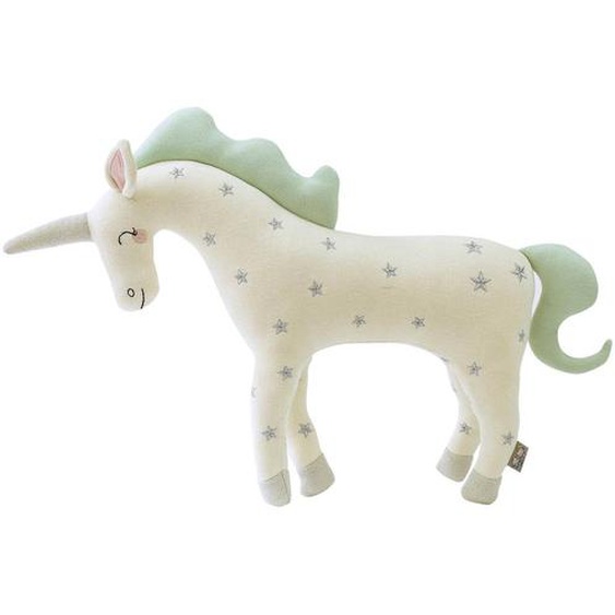 Peluche Licorne En Tricot De Coton Naturel Écru