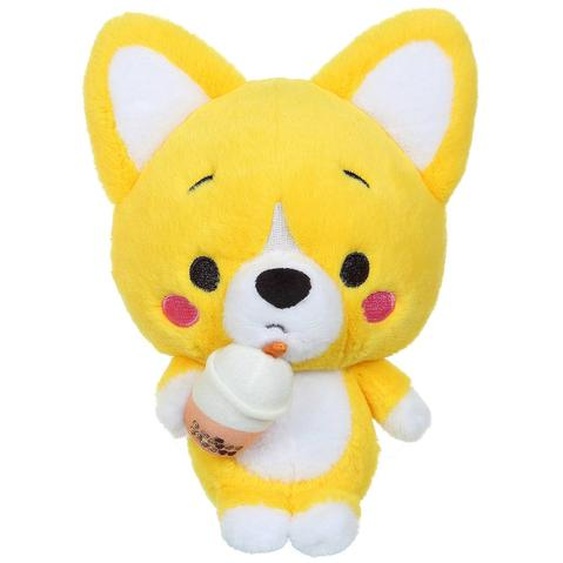 Peluche Little Corgi Cuties 40 Cm : Corgi - Bubble Tea Jaune