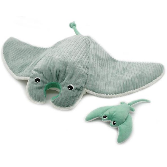 Peluche Mantalou La Raie Manta Et Son Bébé Vert