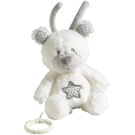 Peluche Mini Musical Ours En Velours - Celeste Blanc