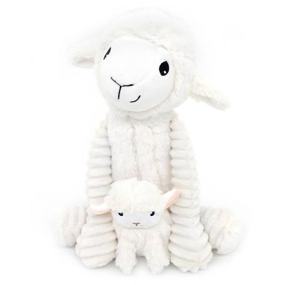 Peluche Mouton Maman Et Son Bébé Blanc Blanc