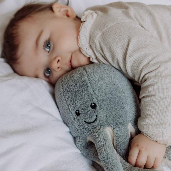 Peluche Musicale Bébé Avec Bruit Blanc Et Minuteur Intégré Bleu-gris