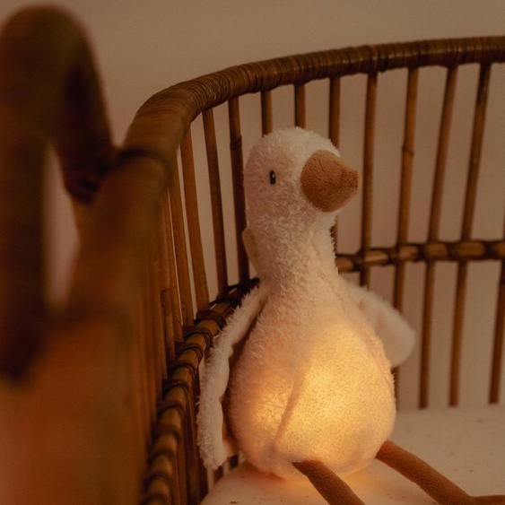 Peluche musicale et lumineuse Oie blanc