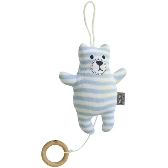 Peluche Musicale Ourson En Coton Bleu