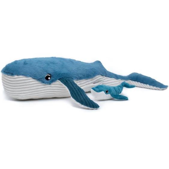 Peluche Ptipotos Baleine Maman Bébé Bleue Bleu