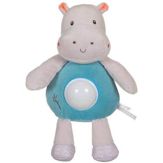 Peluche - Veilleuse Bebe Bamboo - Hippopotame - 26 Cm Gris