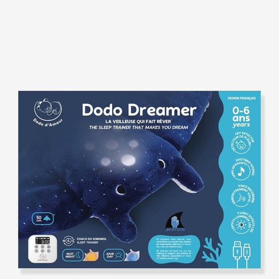 Peluche veilleuse raie Dodo bleu
