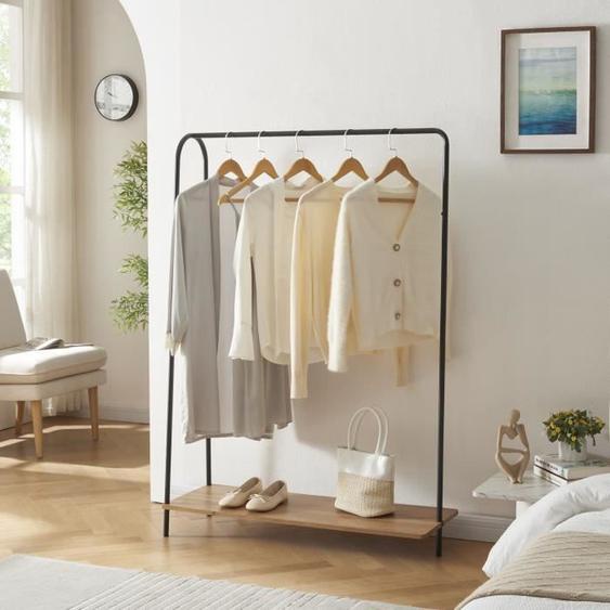 Penderie à vêtements Ørbæk avec une surface de rangement noir effet bois