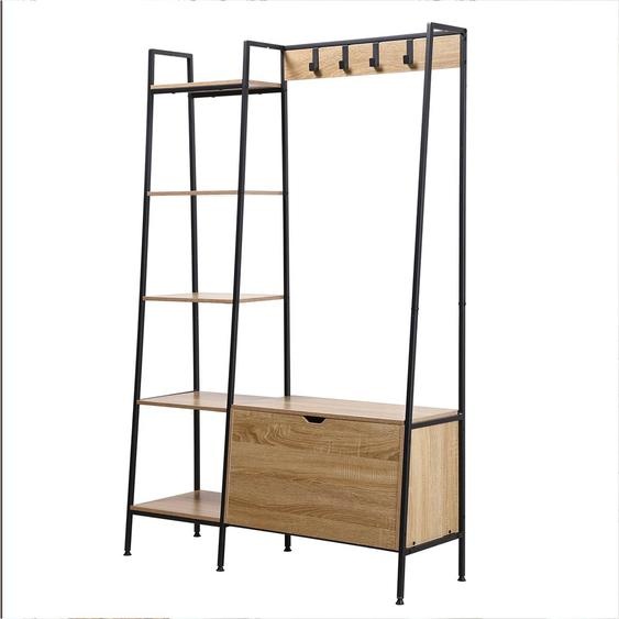 Penderie Stockies - 5 Étagères, 4 Patères, 1 Coffre -