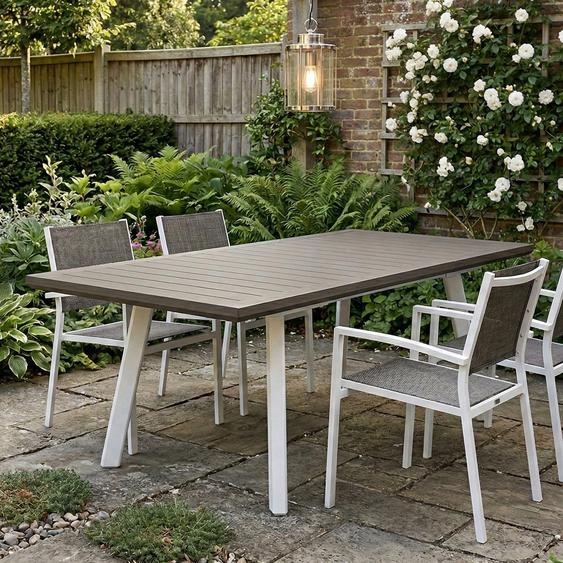 Penticton - Table dExtérieur, 162x101x77h cm Blanc, 10 Places