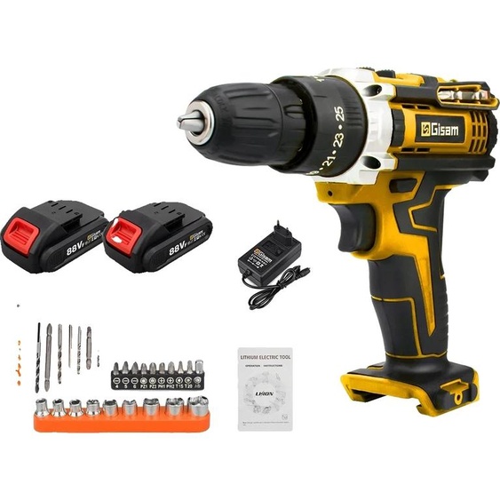 Perceuse à percussion, couple de 28 N-m, vitesse de 1600 tr/min, carton jaune