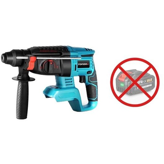 Perceuse à percussion électrique, moteur sans balai, sans fil, set bleu A
