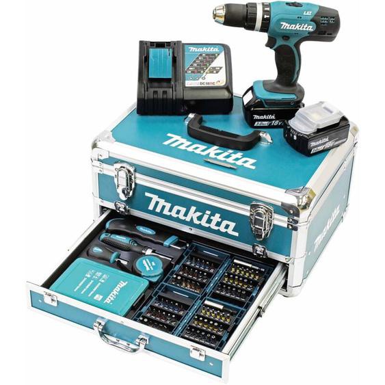 Makita - Perceuse à percussion DHP453RFX2 - 18V lxt - 2x3,0 Ah - Avec 96 accessoires