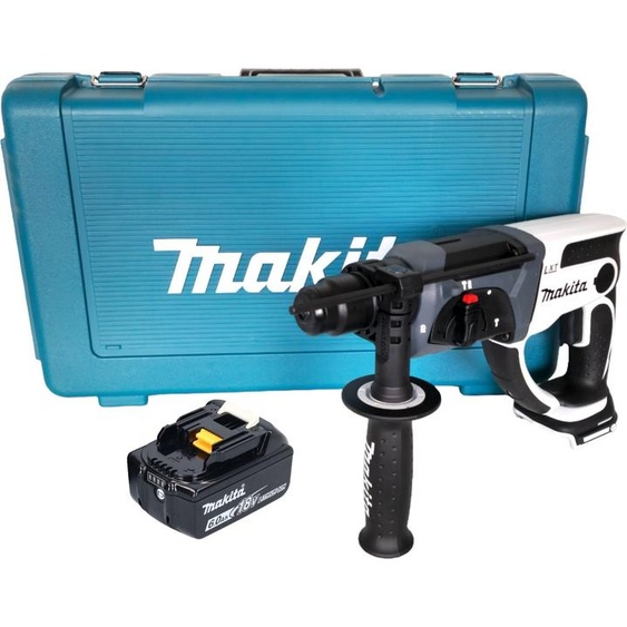 Makita DHR 202 G1W Marteau perforateur sans fil 18 V 20 mm 2,0 J blanc + 1x batterie 6,0 Ah + coffret - sans chargeur