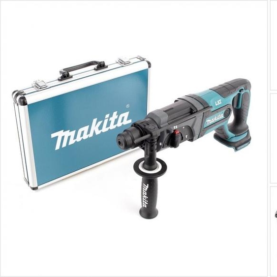 Makita DHR 241 Marteau perforateur sans fil 18 V Li-ion avec prise SDS-Plus Solo + Makita D-42444 Jeu de forets et burins SDS-Plus 17 pièces en coffret aluminium