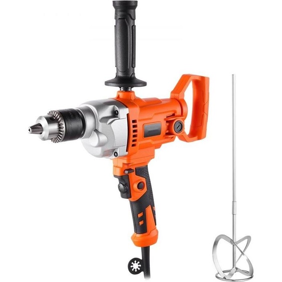 Perceuse électrique 12,7mm avec mélangeur - Perceuse Kit Mélangeur 850 tr/min 3,2 A - Perceuse mélangeuse avec poignée en D - Pour percer et mélanger - Perceuse multifonctionnelle avec mélangeur pour mandrin et ciment