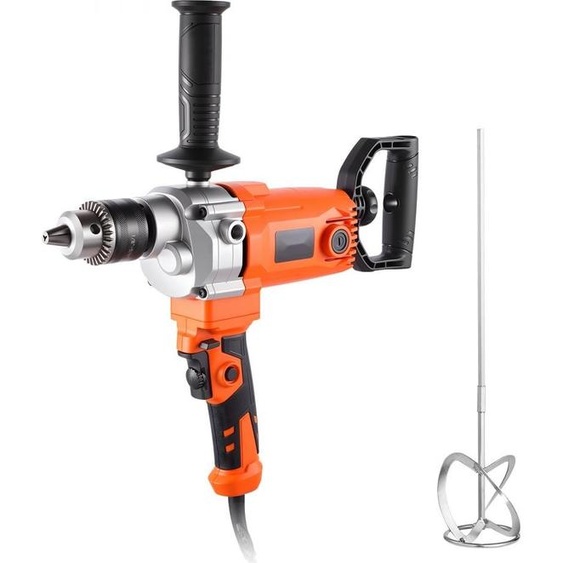Perceuse électrique 1200W - Kit mélangeur pour perceuse avec mixeur et mandrin de 15,89 mm - 750 tr/min, 3,2 A Perceuse mélangeuse - Poignée en D Malaxeur à béton manuel pour mandrin & ciment - pour percer et mélanger