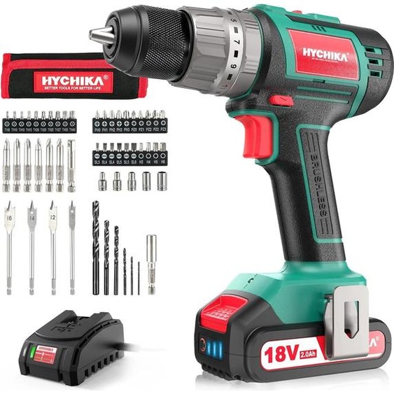 Perceuse sans fil, couple maximal de 60Nm, lumière LED, une batterie