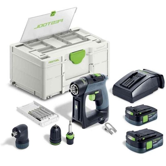 Perceuse-visseuse 10,8 V CXS 12 2,5-Set + 2 batteries 2,5 Ah + chargeur + coffret SYSTAINER SYS3 DF M 187 FESTOOL 576865