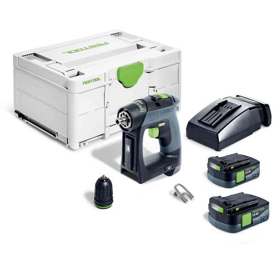 Perceuse-visseuse 10,8V CXS 12 2,5-Plus + 2 batteries 2,5Ah + chargeur + coffret SYSTAINER SYS3 M 187 - FESTOOL - 576864