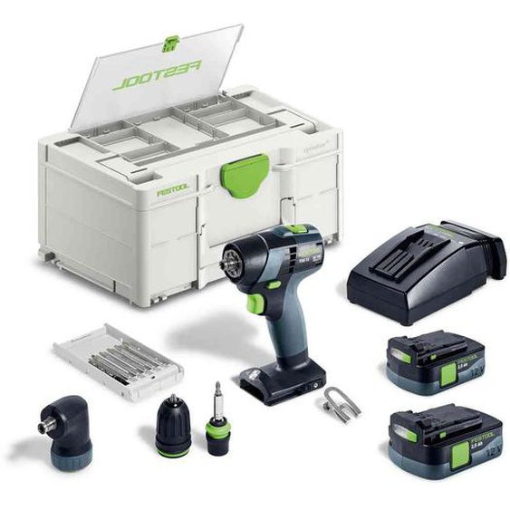 Perceuse-visseuse 10,8V TXS 12 2,5-Set + 2 batteries 2,5Ah + chargeur + coffret SYSTAINER SYS3 DF M 187 - FESTOOL - 576874