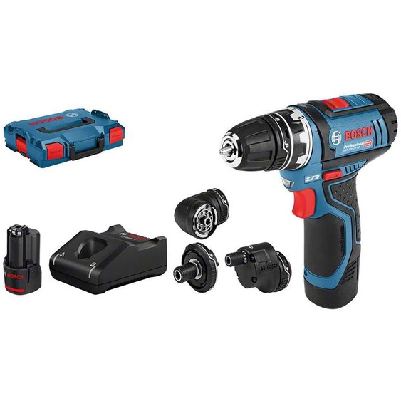 Perceuse-visseuse 12V GSR 12V-15 FC + 2 batteries 2Ah + chargeur rapide + coffret L-Boxx - BOSCH - 06019F6000