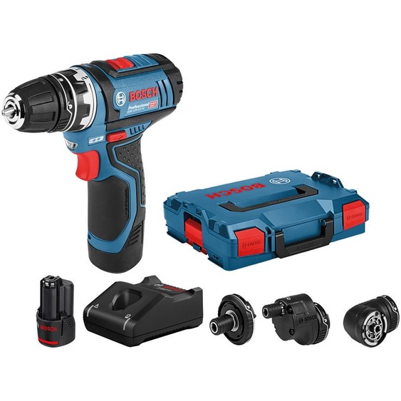 Perceuse-visseuse 12V GSR 12V-15 FC + 2 batteries 2Ah + chargeur rapide + coffret L-Boxx - BOSCH - 06019F6000