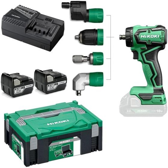Perceuse-visseuse 18 V - 165 mm - 55 Nm + 2 batteries 5 Ah + chargeur en coffret HitCase II HIKOKI DS18DDQWSZ