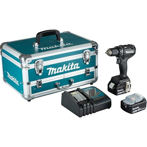 Perceuse visseuse 18 V avec accessoires + 2 batteries 5 Ah + chargeur rapide + coffret MAKITA DDF485TX2B