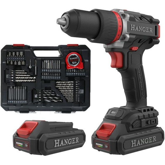 Perceuse-visseuse 18 V DD18-60Z2+ 60 Nm + 2 batteries 2 Ah + 1 chargeur + coffret 75 outils HANGER 400120