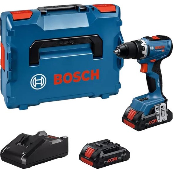 Perceuse-visseuse 18 V GSR 18V-65 Professional + 2 batteries ProCORE 4 Ah + chargeur rapide + coffret L-BOXX BOSCH 06019N3206
