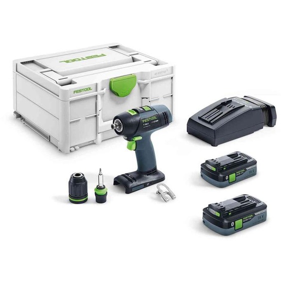 Perceuse-visseuse 18 V T18+3HPC 4,0 I-Plus + 2 batteries 4 Ah + chargeur + Systainer SYS3 FESTOOL 576446