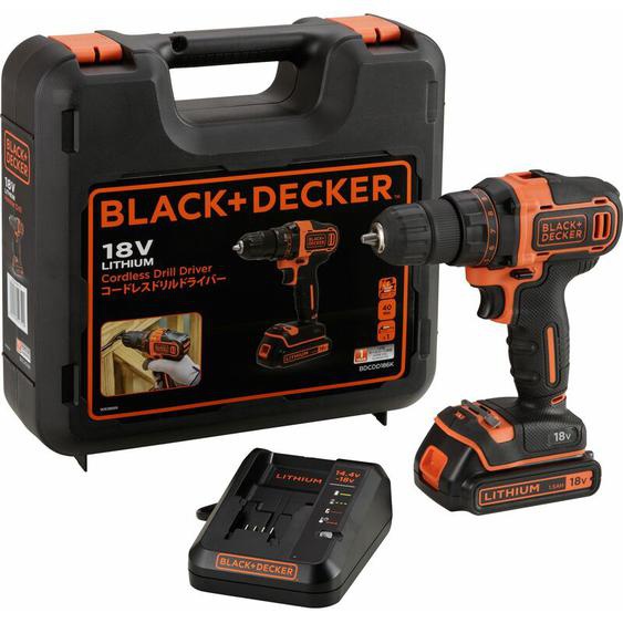 Perceuse/visseuse 18V 2 vitesses dans coffret avec 1 batterie 1,5Ah et chargeur - black+decker BDCDD186K-QW