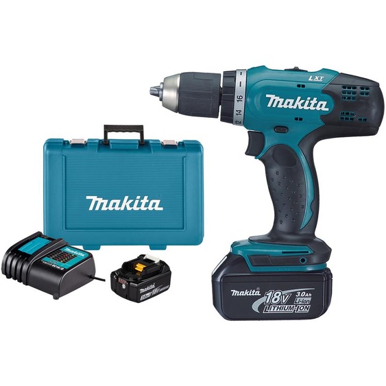 Perceuse-visseuse 18V diamètre 13mm + 2 batteries 3Ah + chargeur + coffret - MAKITA - DDF453SFE