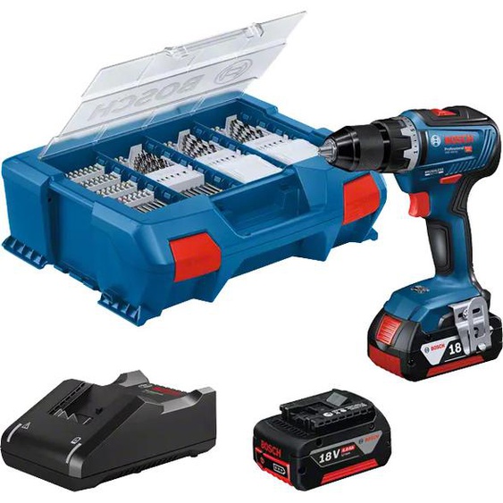 Perceuse visseuse 18V GSR 18V-55 + 2 batteries 4Ah + chargeur + coffret L-CASE Pick & Click - BOSCH - 06019H5209