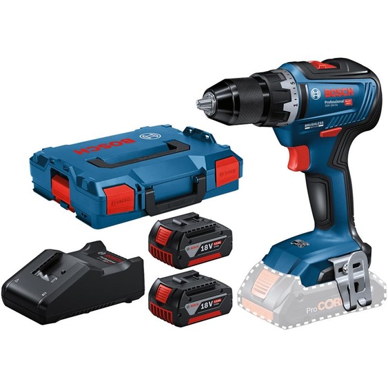 Perceuse-visseuse 18V GSR 18V-55 + 2 batteries 5Ah + chargeur rapide + coffret L-BOXX - BOSCH