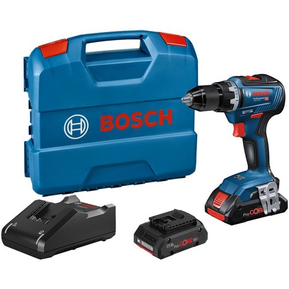 Perceuse visseuse 18 V GSR 18V-55 + 2 batteries ProCORE 4 Ah + chargeur + coffret L-CASE BOSCH 0615990L4C