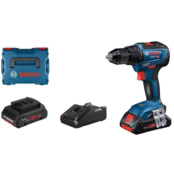 Perceuse-visseuse 18V GSR 18V-55 Professional + 2 batteries Procore 4Ah + chargeur + coffret L-BOXX - BOSCH - 06019H5204