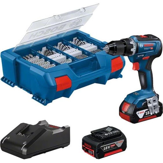 Perceuse-visseuse 18V GSR18V-55 + 2 batteries 5Ah + chargeur + L-Case Pick & Click - BOSCH - 06019H520B