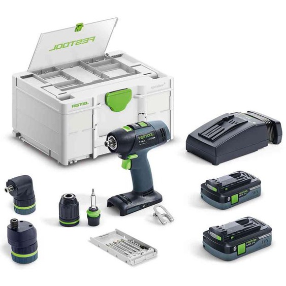 Perceuse-visseuse 18V T 18+3 HPC 4,0 I-Set + 2 batteries 4Ah + chargeur + Systainer SYS3 - FESTOOL - 577609