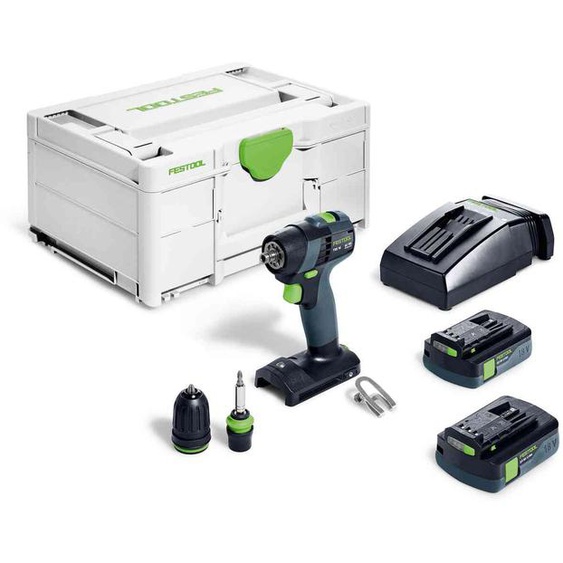 Perceuse-visseuse 18V TXS 18 C 3,0-PLUS + 2 batterie 3Ah + chargeur en coffret Systainer 3 - FESTOOL - 576895