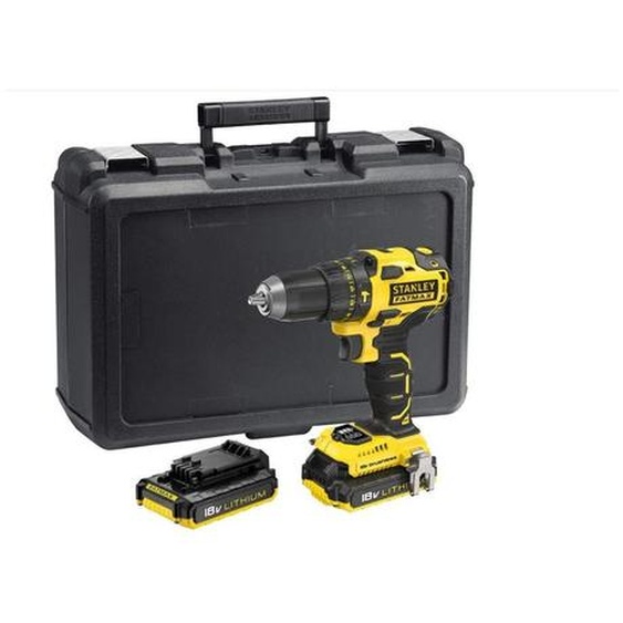 Perceuse-visseuse à percussion 18V + 2 batteries 2Ah + chargeur + coffret - STANLEY FATMAX - FMC627D2