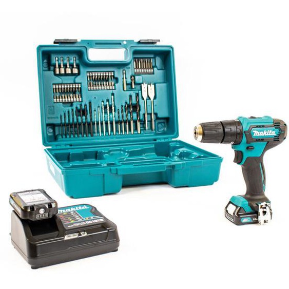 Perceuse-visseuse à percussion sans fil Makita HP333DSAX1 12V 2x 2,0 Ah batterie + chargeur en coffret