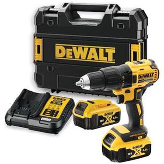 Perceuse visseuse Brushless 18V DEWALT + 2 batteries Li-Ion 4Ah + chargeur + coffret Tstak - DCD777M2T